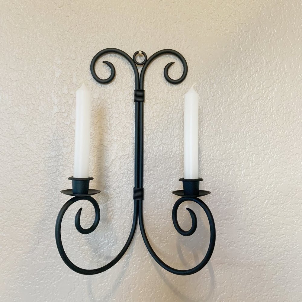 PartyLite Revere Wrought Iron Black Wall Sconce P7752 New in Original Box - Picture 9 of 9